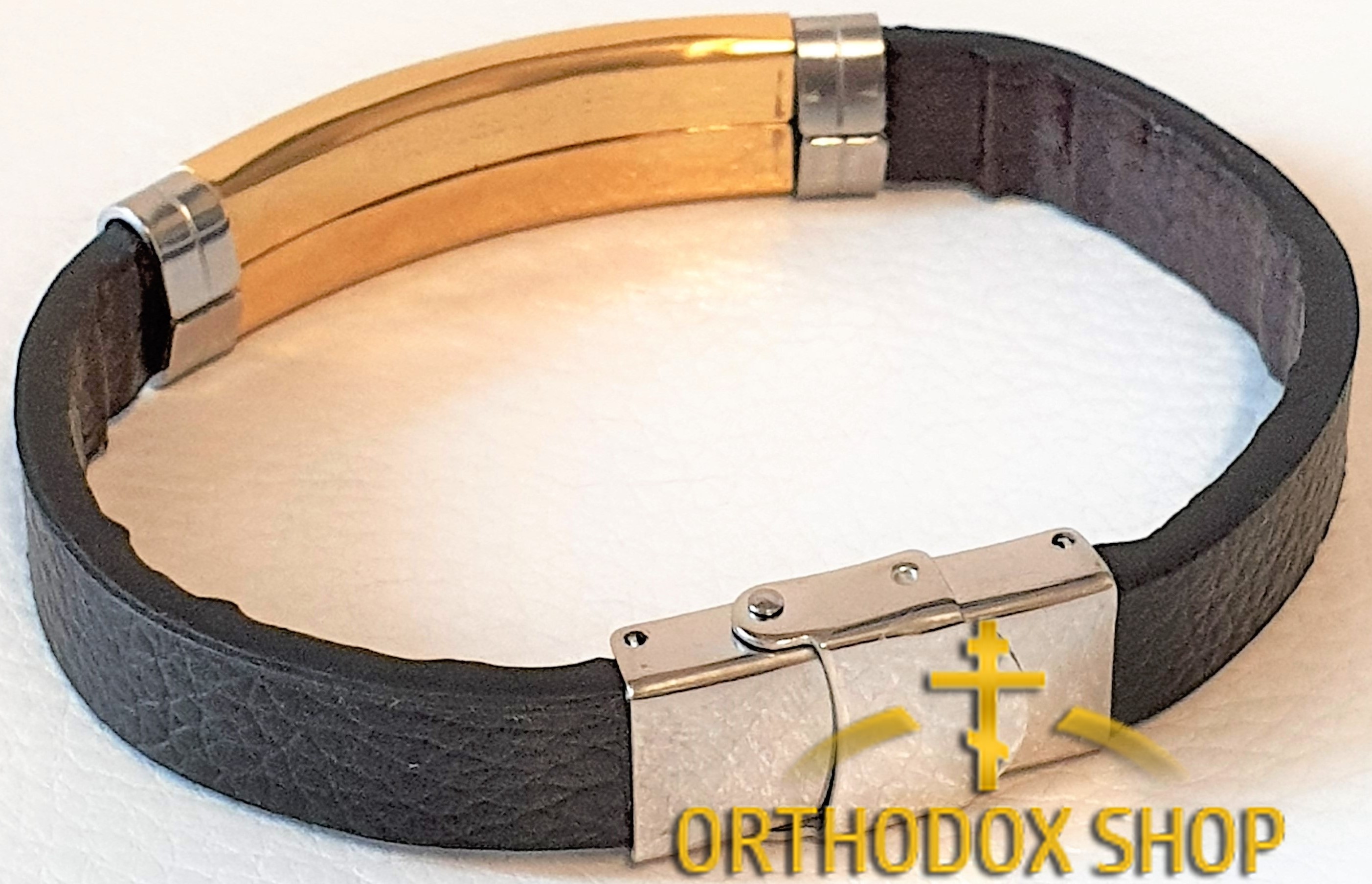 Armband Rette und beschütze mich aus Kunstleder mit Schloss. Geweiht Armband Rette und beschütze mich aus Kunstleder mit Schloss. Geweiht