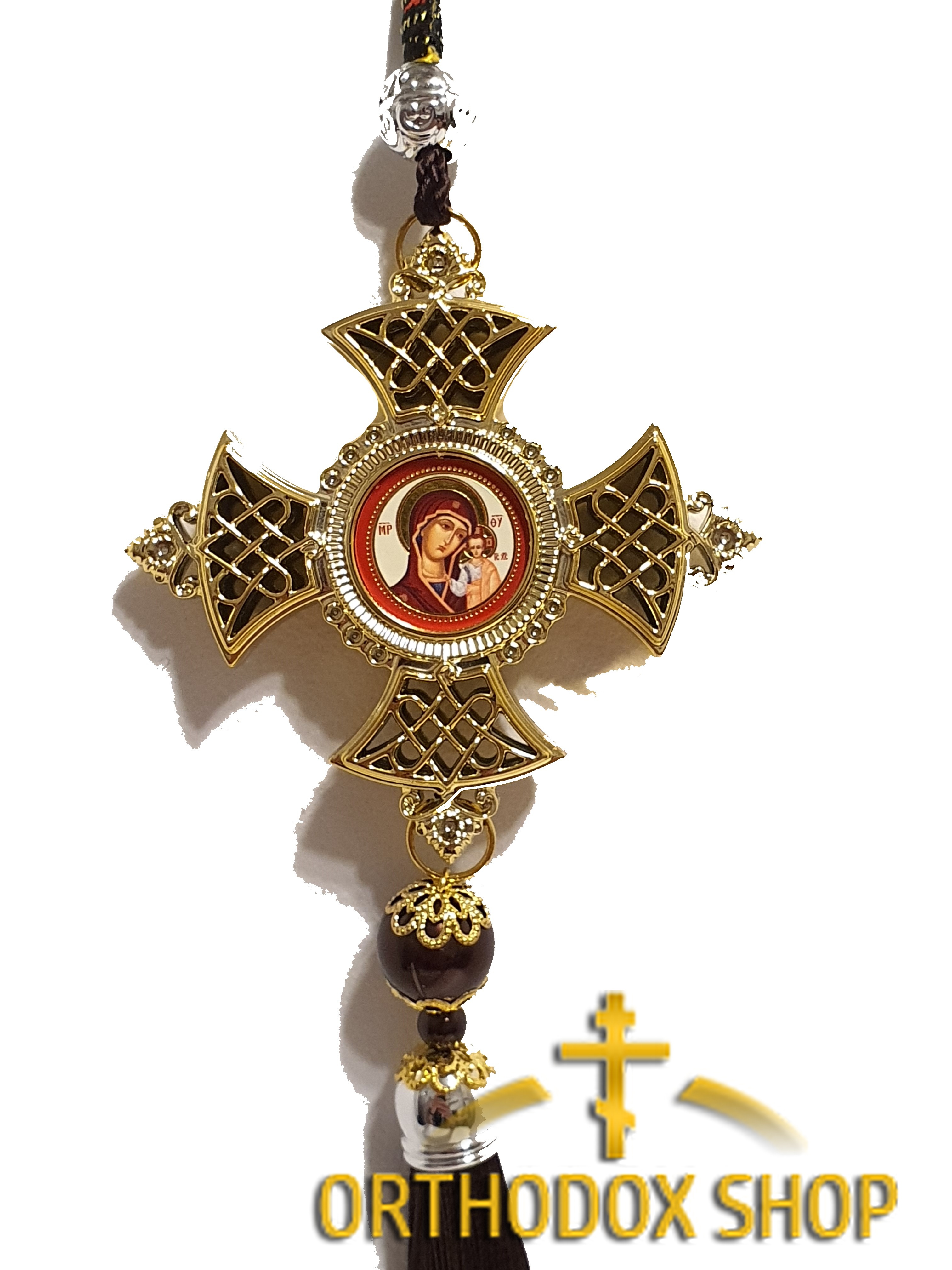 Doppelseitiger Auto Ikonen Gottesmutter von Kazan und Nikolaus Wundertäter, Geweiht Doppelseitiger Auto Ikonen Gottesmutter von Kazan und Nikolaus Wundertäter, Geweiht