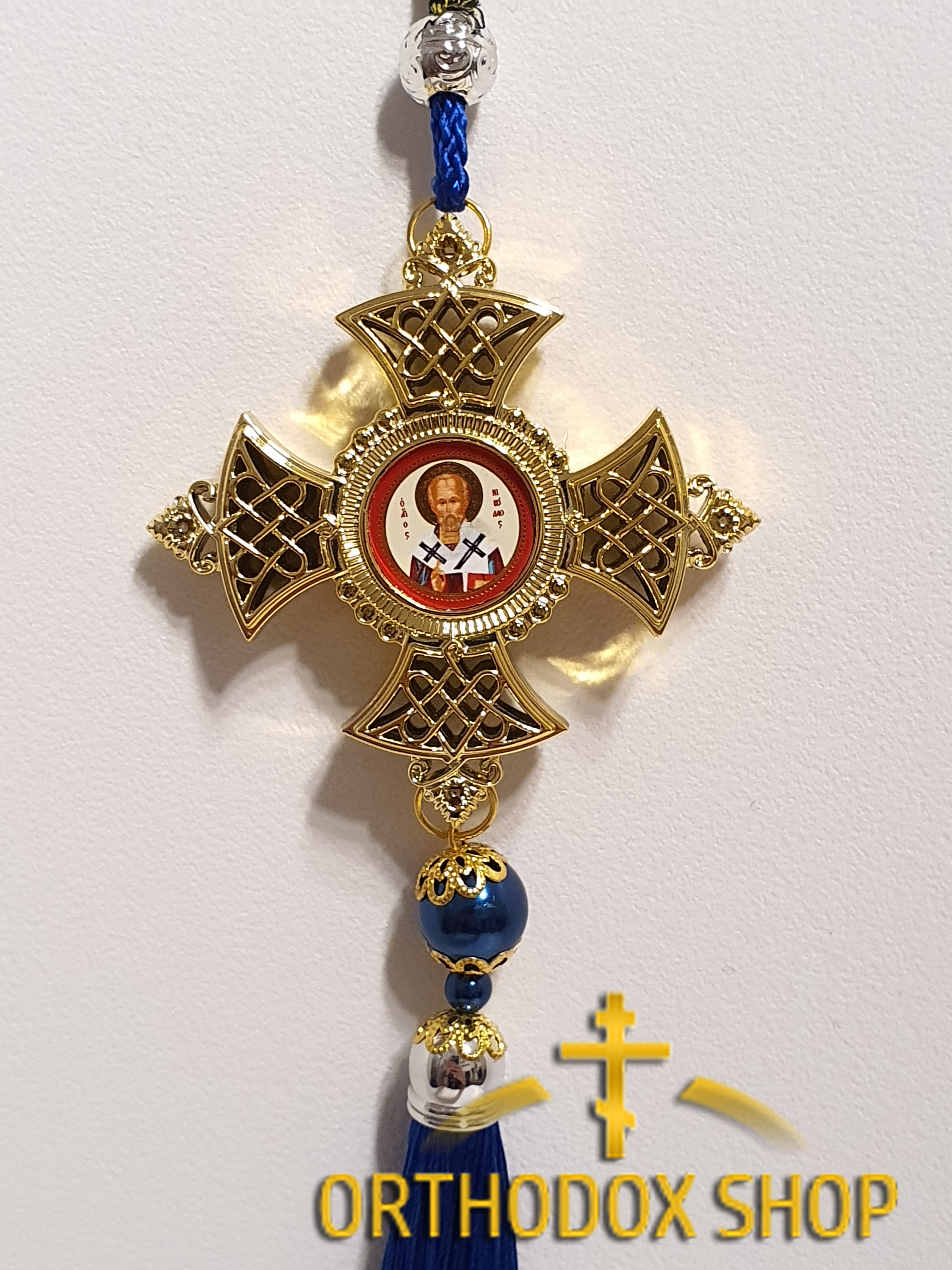 Doppelseitiger Auto Ikonen Gottesmutter von Kazan und Nikolaus Wundertäter, Geweiht Doppelseitiger Auto Ikonen Gottesmutter von Kazan und Nikolaus Wundertäter, Geweiht