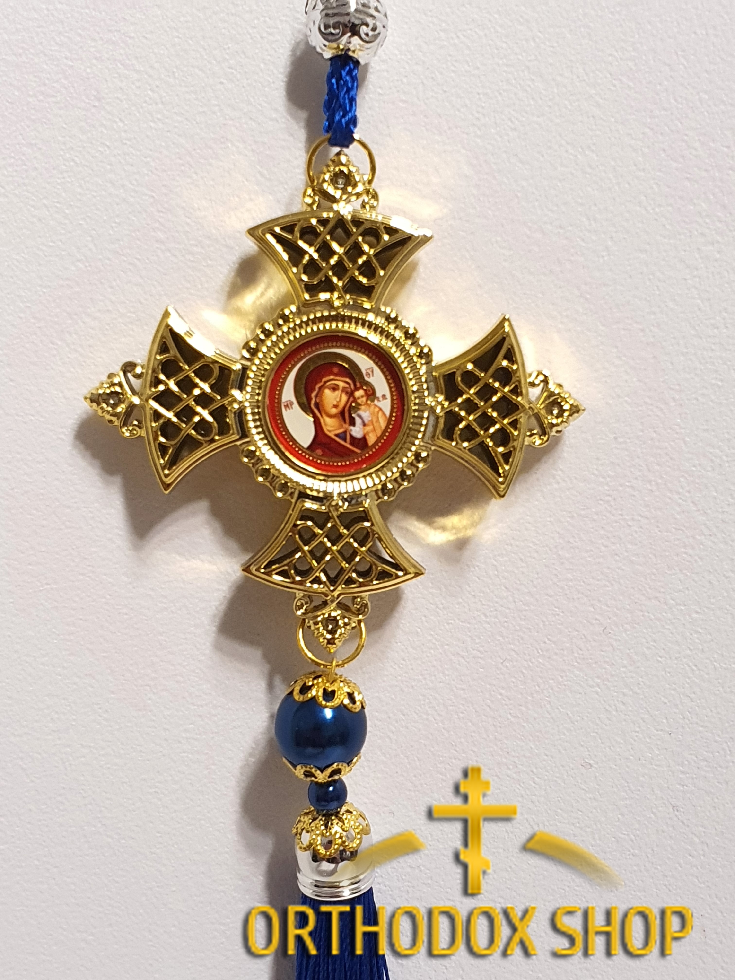 Doppelseitiger Auto Ikonen Gottesmutter von Kazan und Nikolaus Wundertäter, Geweiht Doppelseitiger Auto Ikonen Gottesmutter von Kazan und Nikolaus Wundertäter, Geweiht