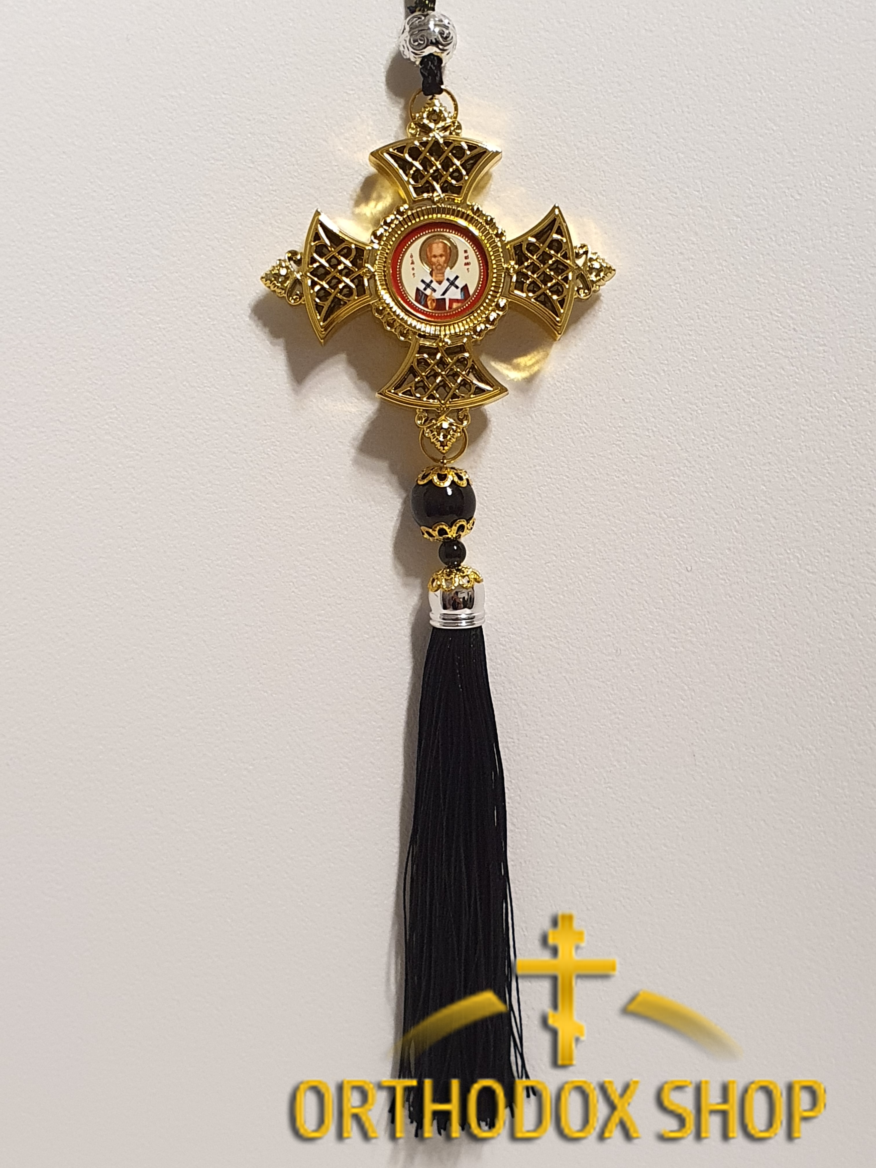 Doppelseitiger Auto Ikonen Gottesmutter von Kazan und Nikolaus Wundertäter, Geweiht Doppelseitiger Auto Ikonen Gottesmutter von Kazan und Nikolaus Wundertäter, Geweiht