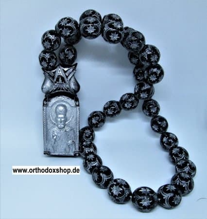 Автомобильная подвеска, Николай Чудотворец, ручная работа. 33 шарика, 30 см. Освященная