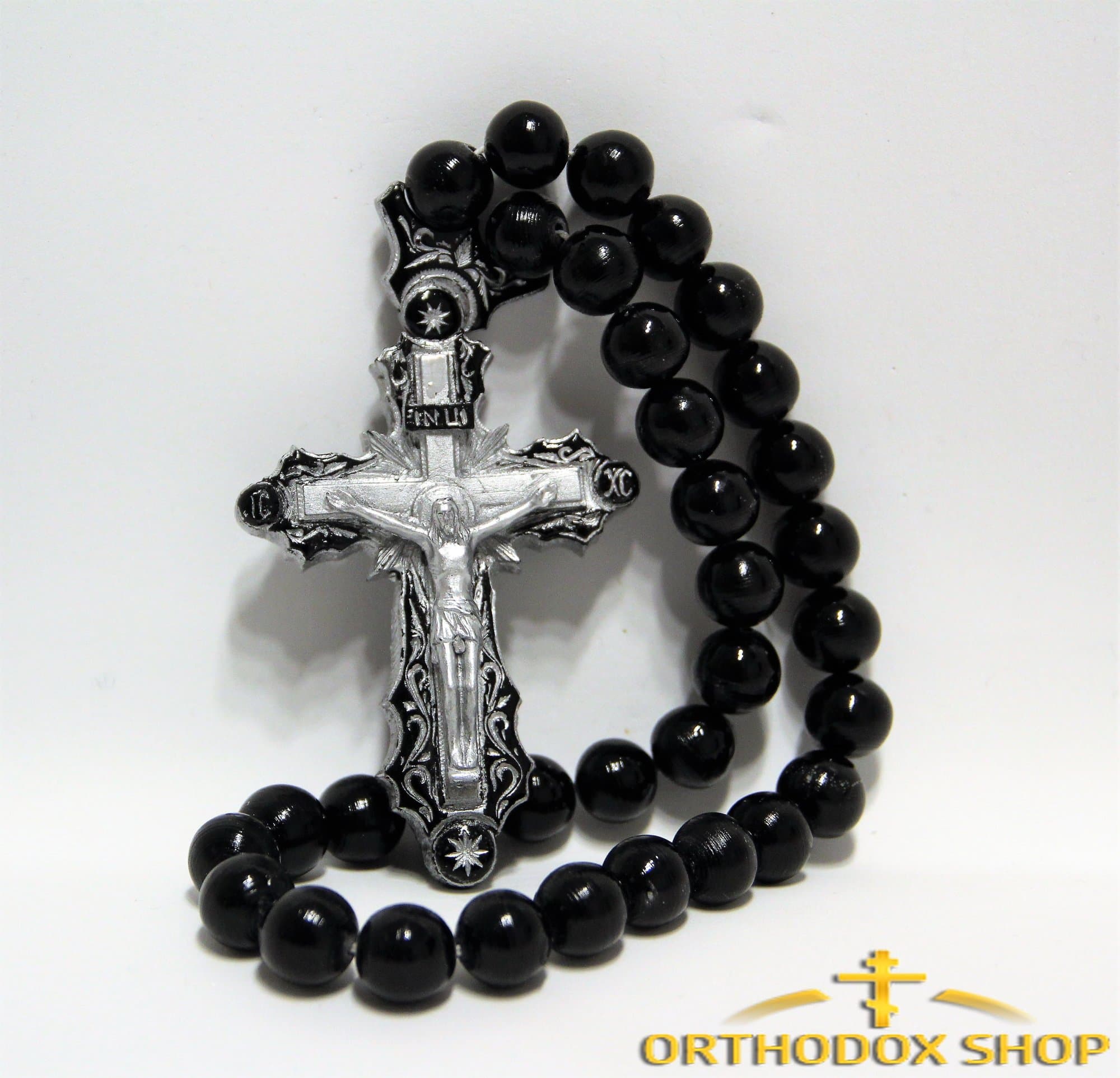 Автомобильная подвеска с крестом, ручная работа. 33 шарика, 30 см. Освященная