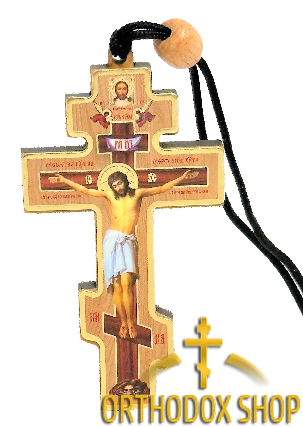 Автомобильная подвеска с распятием, на второй стороне "Спаси и Сохрани". Освященная